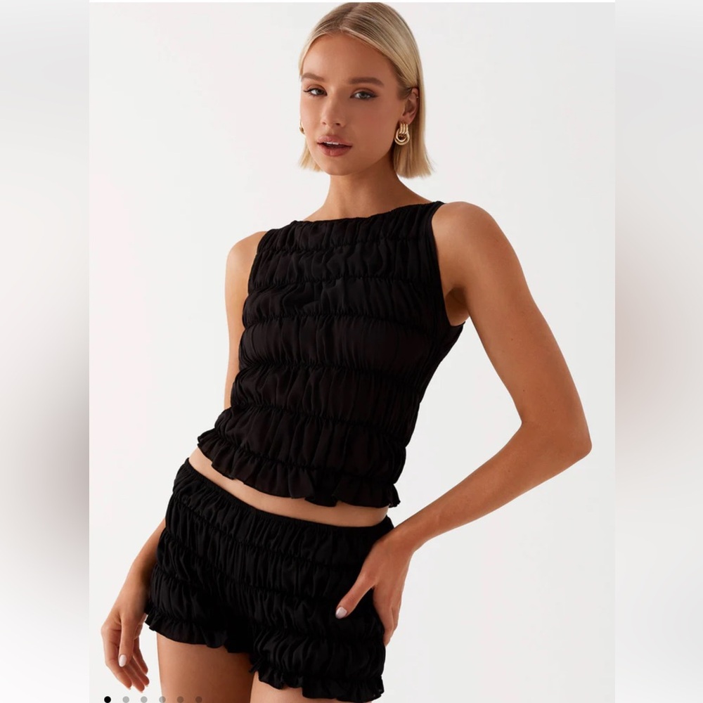 Peppermayo Exclusive - Messina Ruched Tank Top - Black